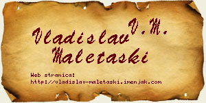 Vladislav Maletaški vizit kartica